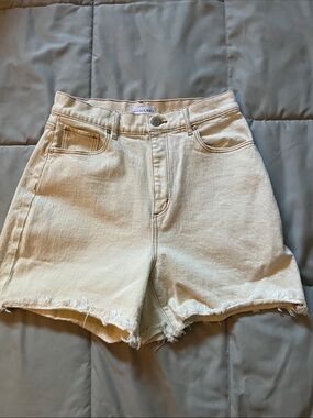 LOFT Cream/Off-White High-Rise Denim Cutoff Shorts